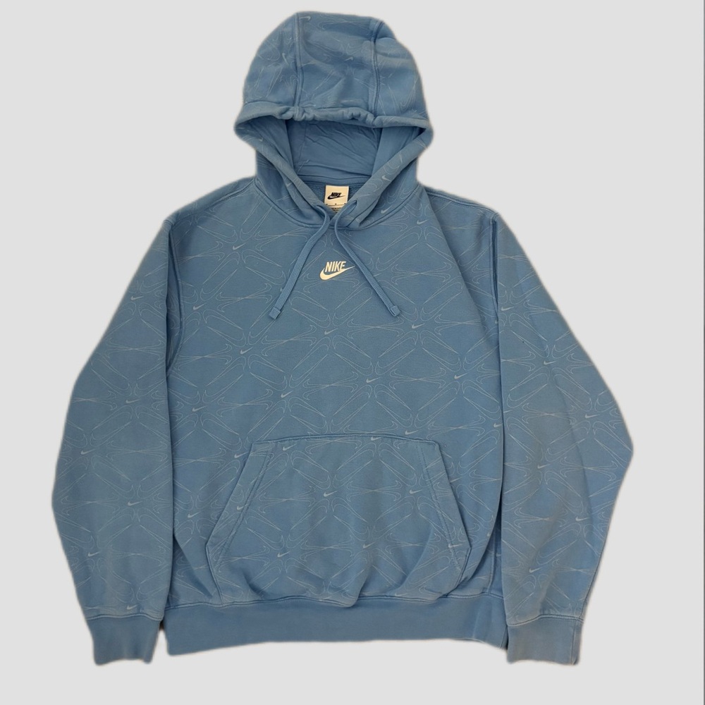 Nike Men's Patterned Blue Hoodie